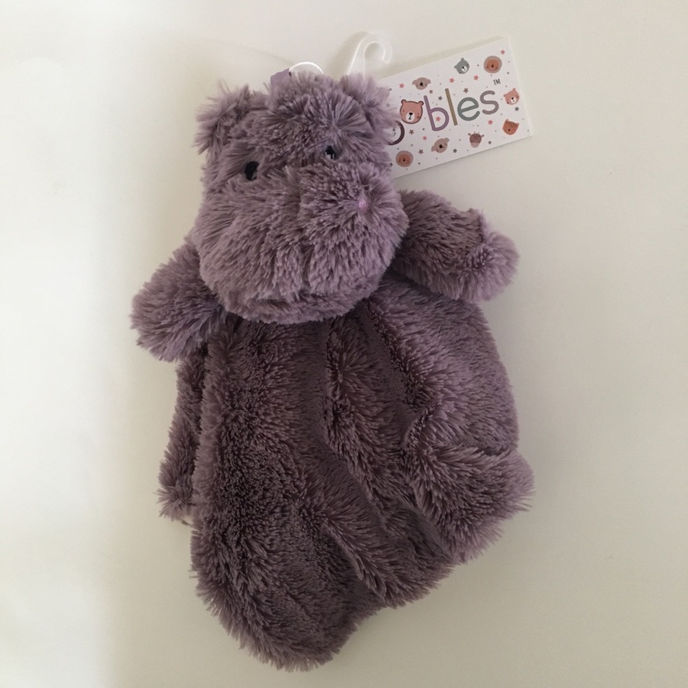 Oobles Lovey Hippopotamus Purple Soft Baby Toy Rattle NEW | Danbar